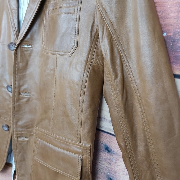 SUPER soft and light leather blazer jacket coat - Picture 3 of 8